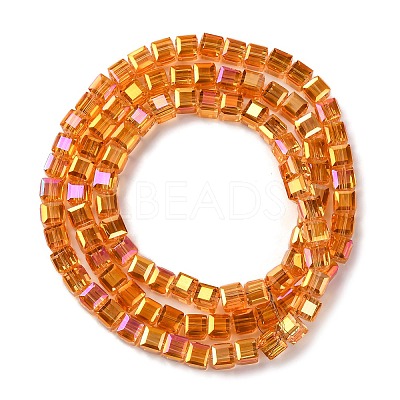 Electroplate Glass Beads Strands EGLA-H108-01A-AB10-1