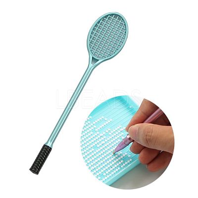 Racket Shape Plastic Diamond Painting Point Drill Pen AJEW-M028-01D-1