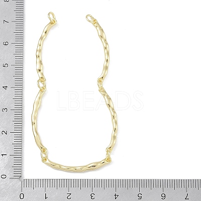 Brass Textured Bar Link Chain Bracelet Making KK-U020-04G-1