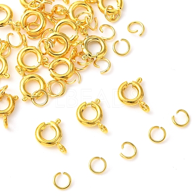 Brass Spring Ring Clasps KK-FS0001-50G-1
