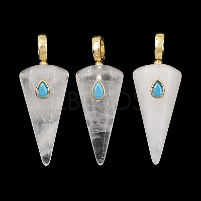 Natural Quartz Crystal Rock Crystal Pointed Pendants GG-CBA19F2-02G-04-1