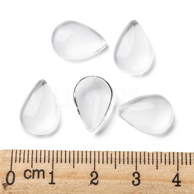 Transparent Teardrop Glass Cabochons GGLA-R024-14x10-1