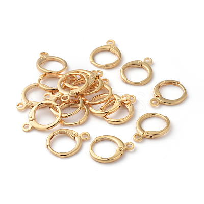 Brass Huggie Hoop Earring Findings KK-F808-07G-1