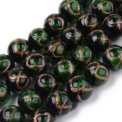 Handmade Gold Sand Lampwork Beads LAMP-S194-007A-05-1