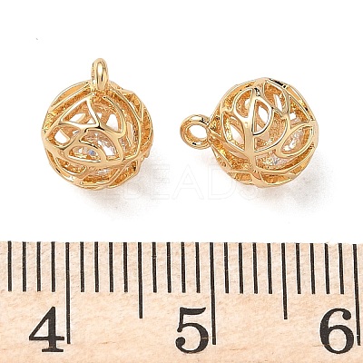 Brass Micro Pave Clear Cubic Zirconia Pendants KK-D261-01G-05-1