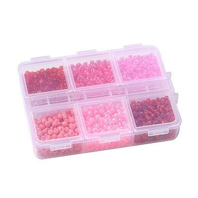 1404Pcs 6 Style 8/0 Glass Seed Round Beads SEED-FS0001-05-1