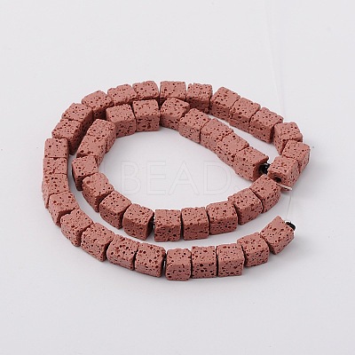 Synthetic Lava Rock Bead Strands G-N0104-8mm-19-1
