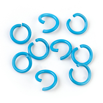 Spray Painted Iron Open Jump Rings X-IFIN-F149-F06-1