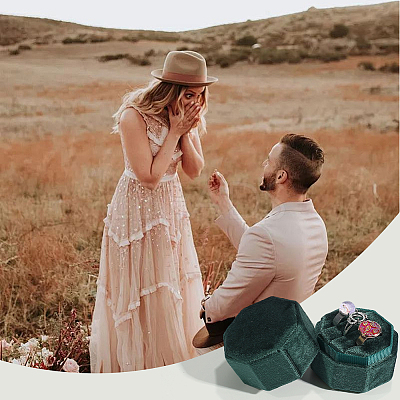 Velvet Cover Plastic Couple Ring Box VBOX-WH20003-001H-1