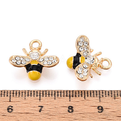 Alloy Rhinestone and Enamel Pendants PALLOY-T092-41G-04-1