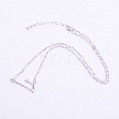 Alloy Rhinestone Pendants Necklaces NJEW-WH0007-02C-1