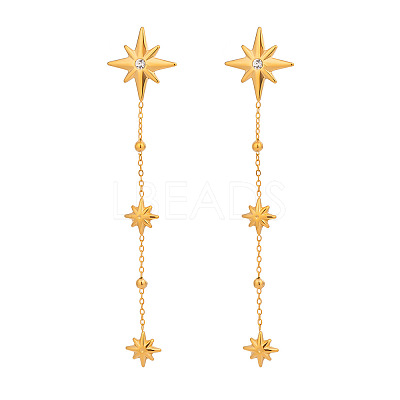 304 Stainless Steel Rhinestone Tassel Stud Earrings for Women PH6693-1-1