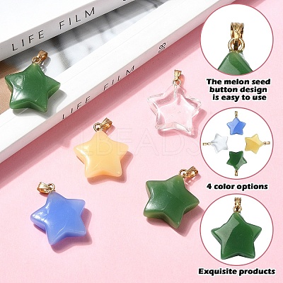 20Pcs 4 Colors Glass Pendants GLAA-YW0003-49-1