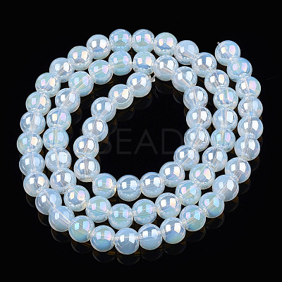 Electroplate Transparent Glass Beads Strands LS-GLAA-T032-T6mm-AB14-1
