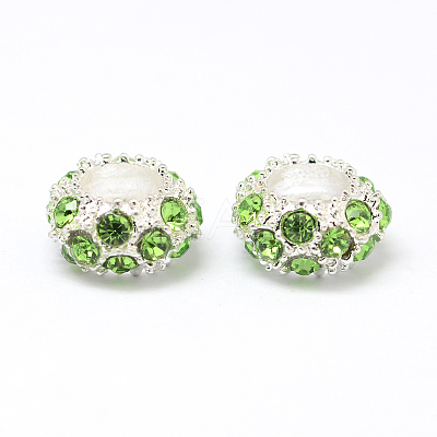 Alloy Rhinestone European Beads X-CPDL-H999-8-1