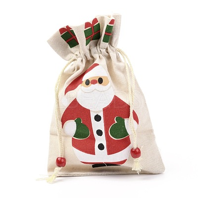 Christmas Theme Cotton Fabric Cloth Bag ABAG-H104-A04-1