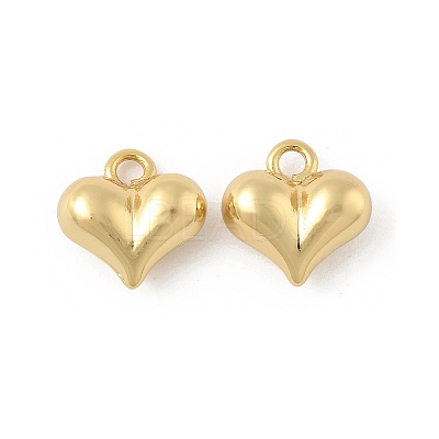 Heart Brass Charms KK-M327-02A-G-1