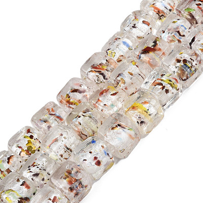 Handmade Silver Foil Lampwork Beads FOIL-N004-01A-08-1