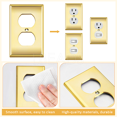 ABS Plastic Receptacle Outlet Wall Plate AJEW-WH0410-464A-01-1