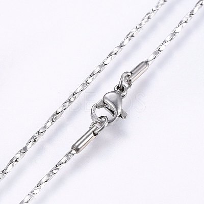 Non-Tarnish 304 Stainless Steel Boston Link Chain Necklaces NJEW-F221-10P-B-1