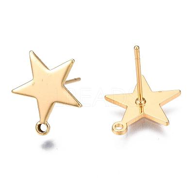 Brass Stud Earring Findings KK-S345-201-1