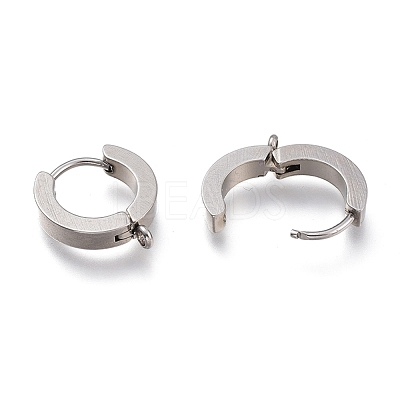 Tarnish Resistant 201 Stainless Steel Huggie Hoop Earrings Findings STAS-A167-01A-P-1