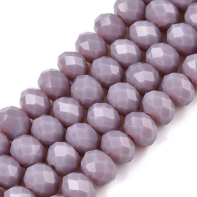 Opaque Solid Color Imitation Jade Glass Beads Strands EGLA-A044-P6mm-D13-1