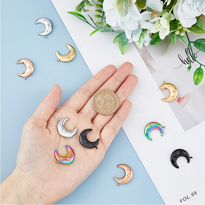 10Pcs 5 Colors 304 Stainless Steel Pendants STAS-DC0013-61-1
