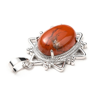 Natural Red Jasper Pendants G-B033-03P-20-1