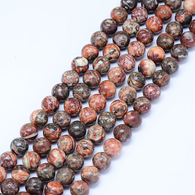 Natural Leopard Skin Jasper Beads Strands X-G-J358-05-10mm-1