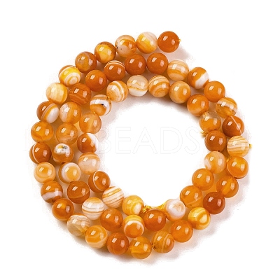 Natural Striped Agate/Banded Agate Beads Strands G-H037-A02-01-1