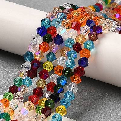 Transparent Electroplate Glass Beads Strands EGLA-A039-T4mm-L29-1