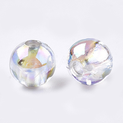 Transparent Plastic Beads X-OACR-S026-6mm-10-1