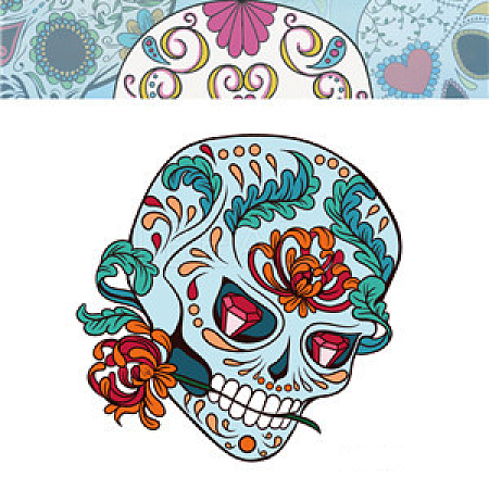Halloween Theme Luminous Body Art Tattoos Stickers SKUL-PW0002-093-05-1
