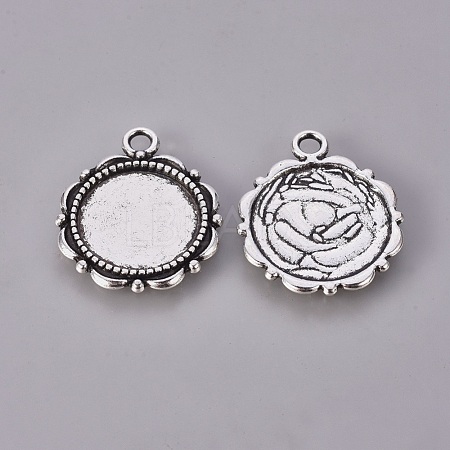 Alloy Pendant Cabochon Settings X-PALLOY-A18941-AS-FF-1