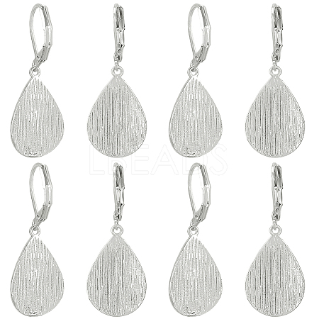 4 Pairs Teardrop Brass Leverback Earrings EJEW-HS0001-21P-1