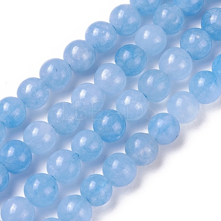 Natural White Jade Beads Strands X-G-I222-6mm-02-1