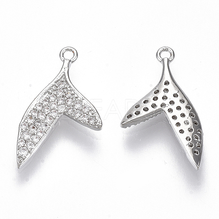 Brass Micro Pave Cubic Zirconia Pendants KK-N232-23P-NF-1
