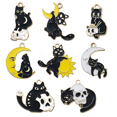 Alloy Enamel Pendants PW-WGB8D3D-01-1