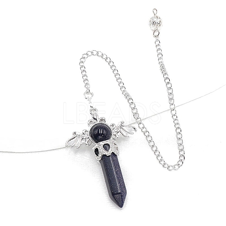 Synthetic Blue Goldstone Dowsing Pendulum Big Pendants PW-WG53910-12-1