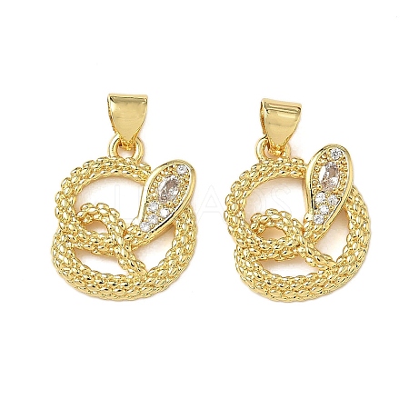 Brass Micro Pave Cubic Zirconia Pendants KK-L243-29G-01-1