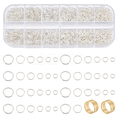 6 Styles Iron & 2Pcs Brass Open Jump Rings IFIN-ME0001-14S-1