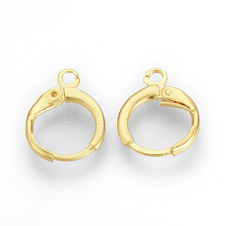 Brass Huggie Hoop Earring Findings KK-R071-08G-1