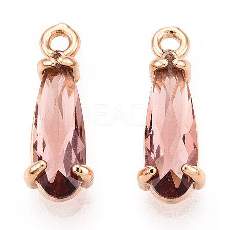 Faceted Glass Pendants GLAA-T010-004G-1