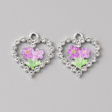 Platinum Alloy Rhinestone Pendants FIND-TAC0008-69P-06-1