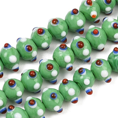 Handmade Bumpy Lampwork Beads Strands LA-CBA05D6-01-09-1