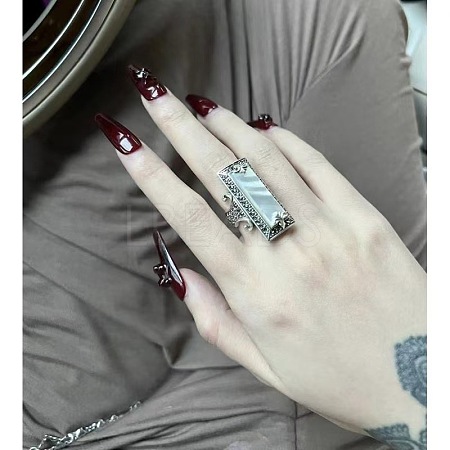 Alloy Acrylic Cuff Open Rings WG8CAE0-01-1