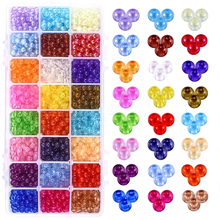 216g 24 Style Transparent Acrylic Beads MACR-SZ0001-59-1