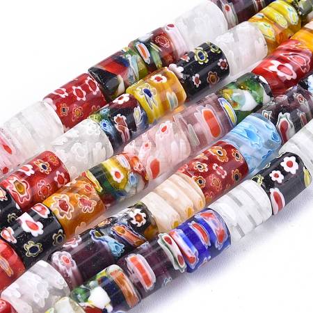 Column Handmade Millefiori Glass Beads LK-R004-12-1