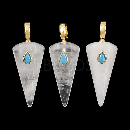 Natural Quartz Crystal Rock Crystal Pointed Pendants GG-CBA19F2-02G-04-1